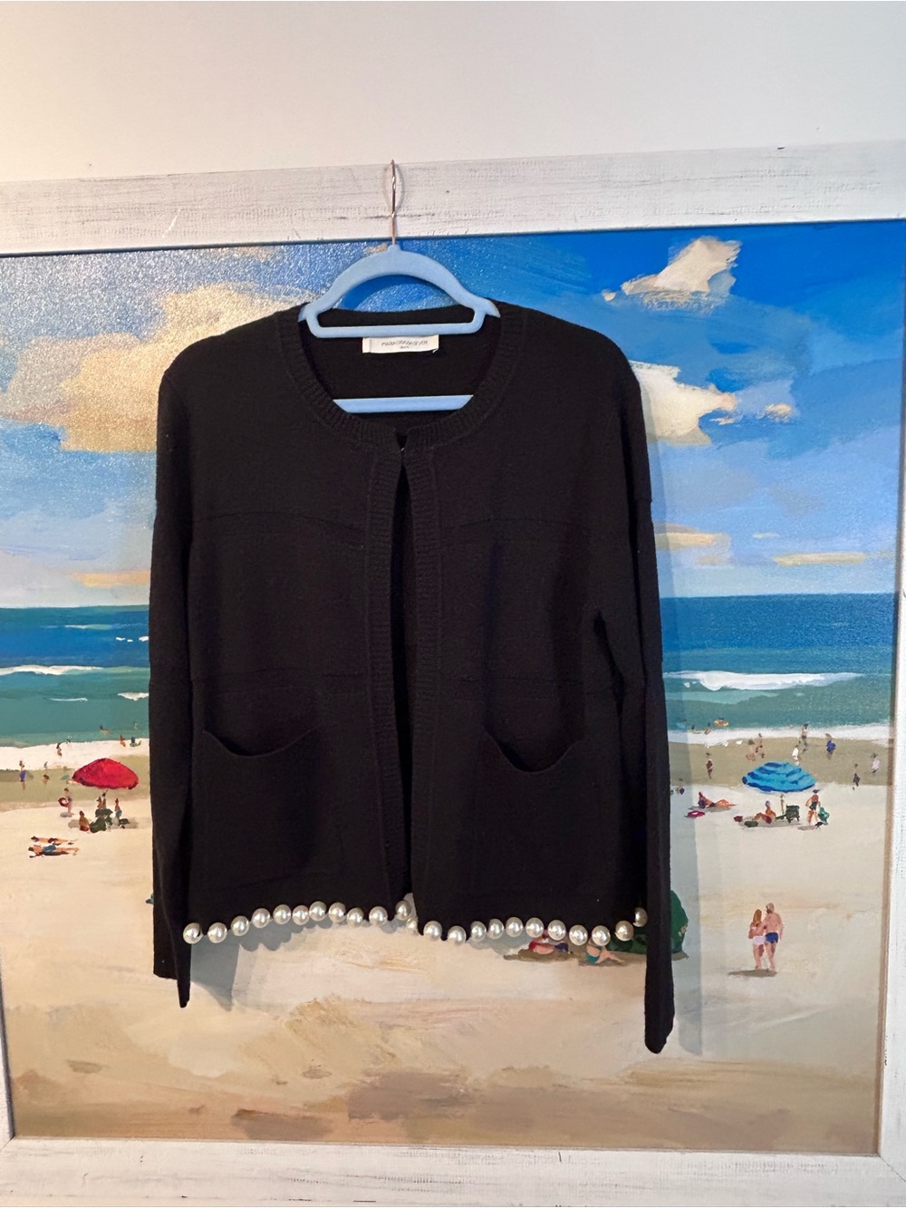 Italian designer  Maria Grazia Severi Black Pearl-Trim  Cardigan & gloves. - Picture 3 of 4
